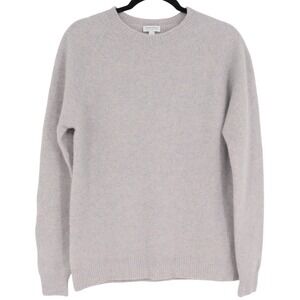 SUNSPEL Lambswool Crewneck Jumper Pullover Size L Light Grey Lavender Sweater